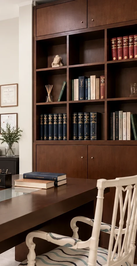 Sala de reuniones y biblioteca del estudio